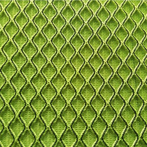 东莞工厂供应 3d双色菱形网布 绿色涤锦混纺 鞋材箱包面料